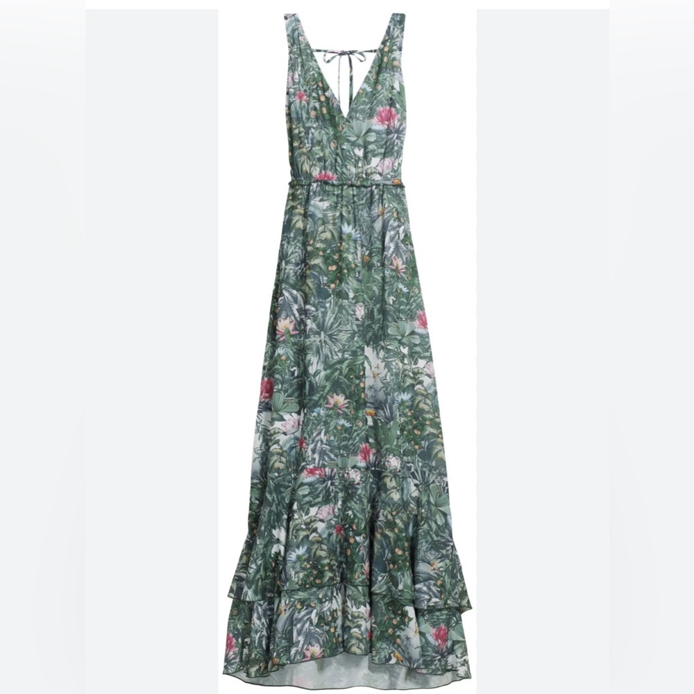 Tropical print maxi dress